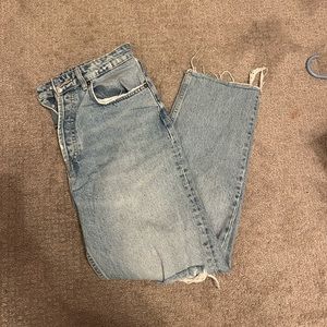 Zara high rise ankle straight jeans